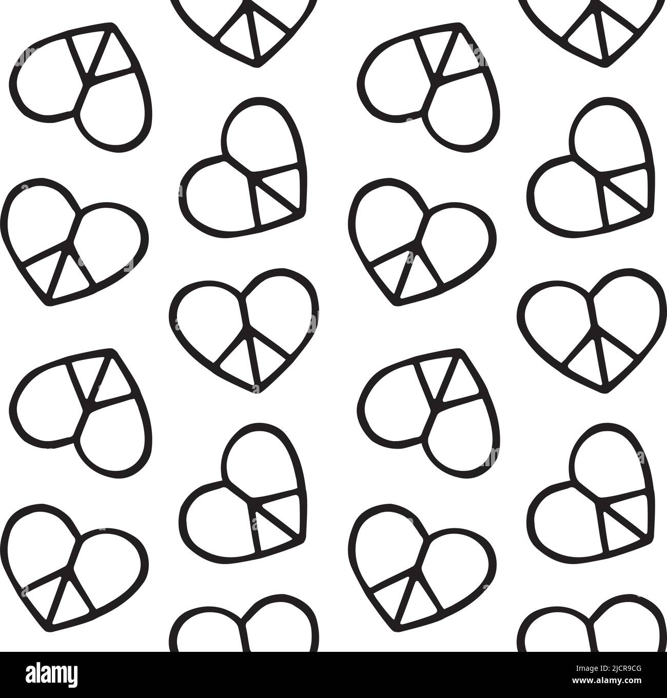 Vettore tracciato senza giunture di segno di pace di cuore Illustrazione Vettoriale