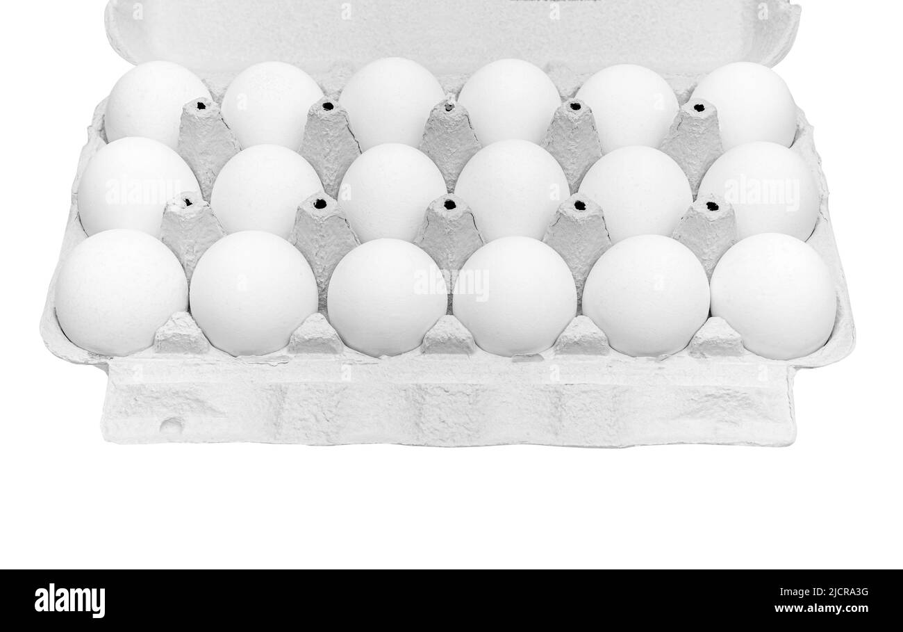 Uova di pollo in una scatola di cartone. Foto Stock