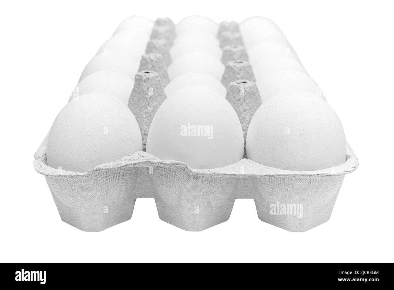 Uova di pollo in una scatola di cartone. Foto Stock