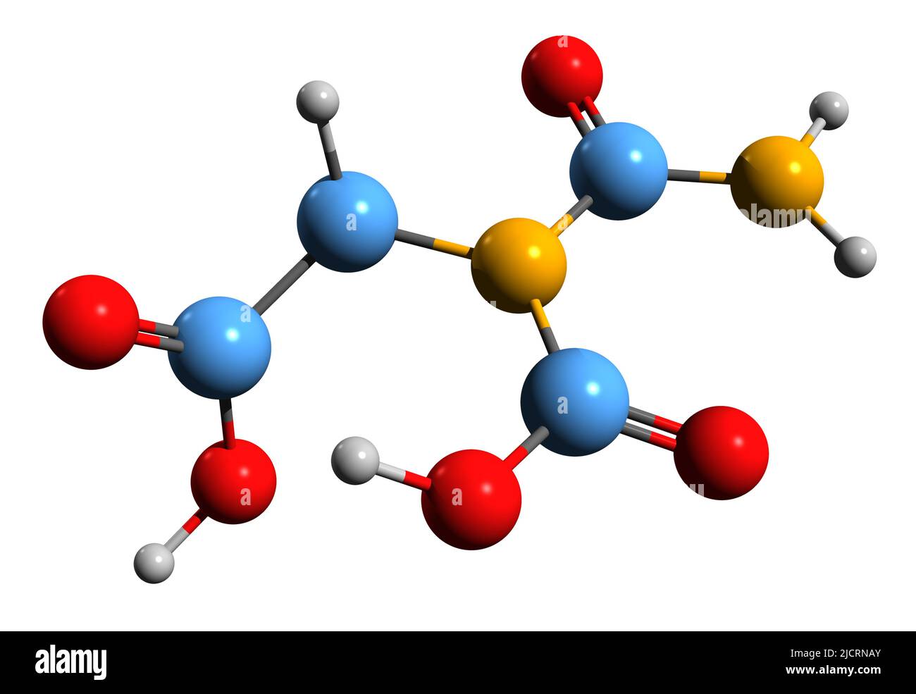 3D immagine dell'acido carbamoil aspartico formula scheletrica - struttura chimica molecolare dell'acido ureidosuccinico isolato su sfondo bianco Foto Stock