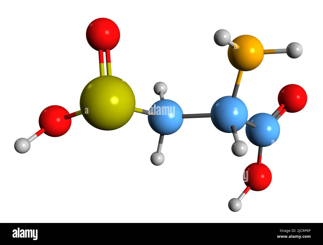 3D immagine di acido cisteina solfinico formula scheletrica - struttura chimica molecolare di amminoacido isolato su sfondo bianco Foto Stock