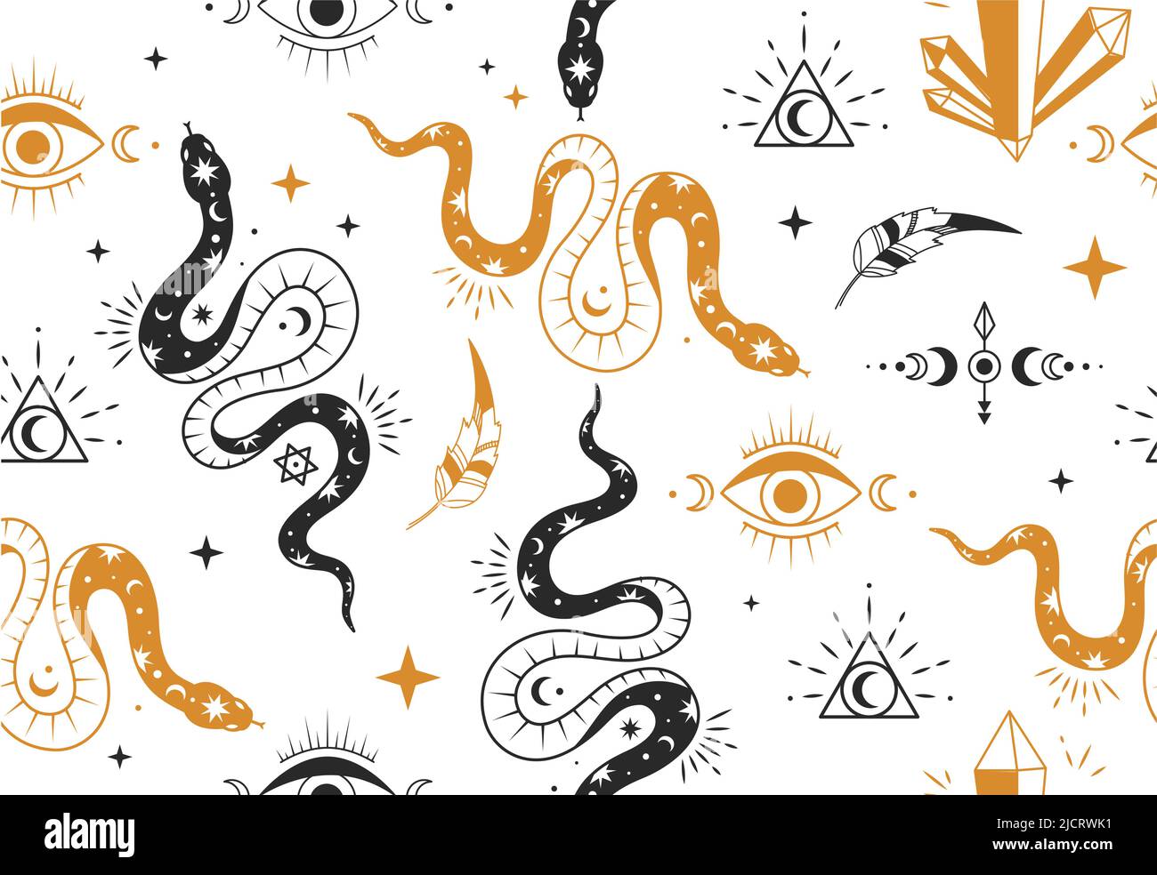 Seamless pattern in stile Boho Illustrazione Vettoriale