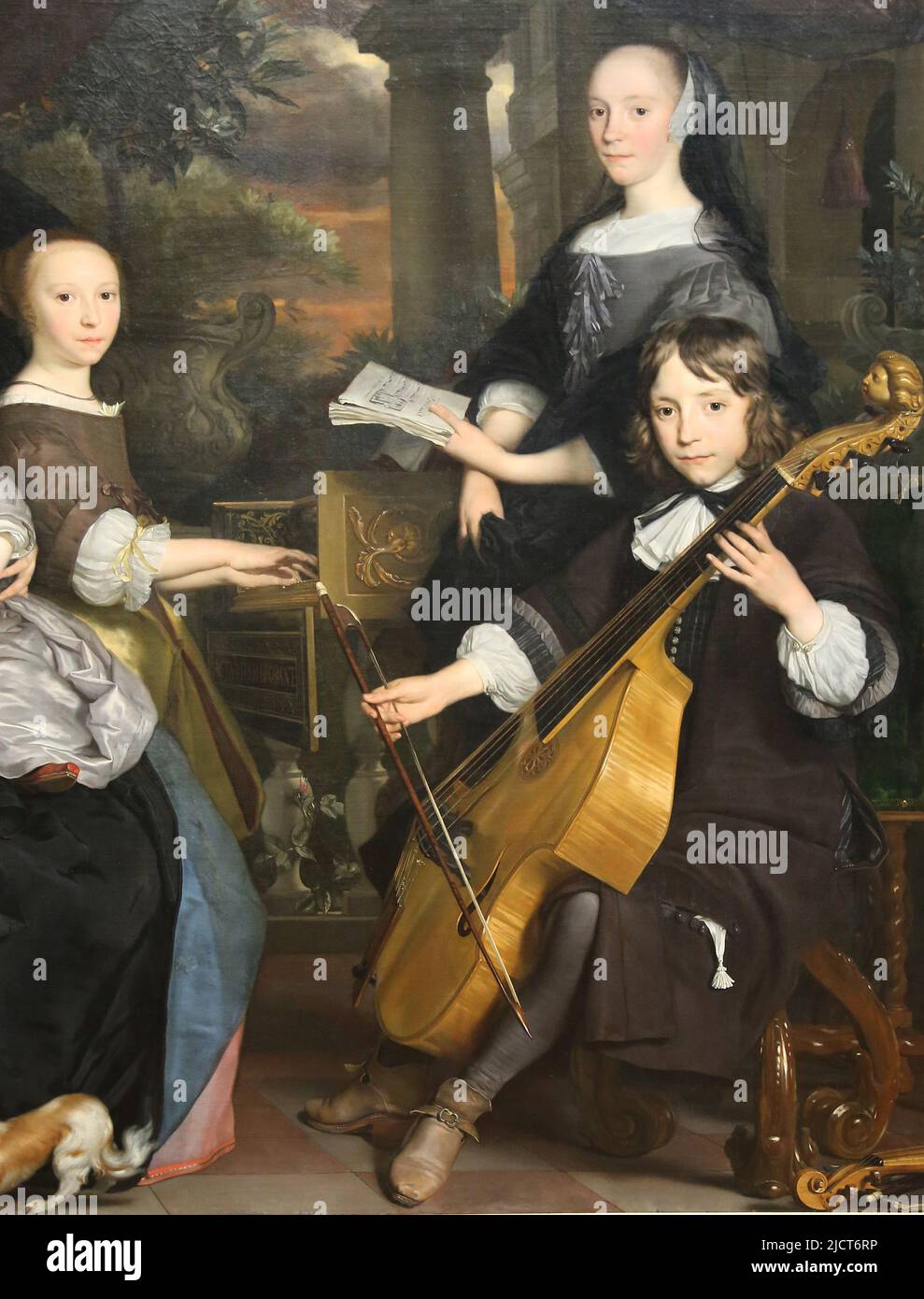 David Leeuw con la sua famiglia di Abraham van den Tempel (c. 1622-1672). Olio su tela, 1671. Rijksmuseum. Amsterdam. Paesi Bassi. Foto Stock