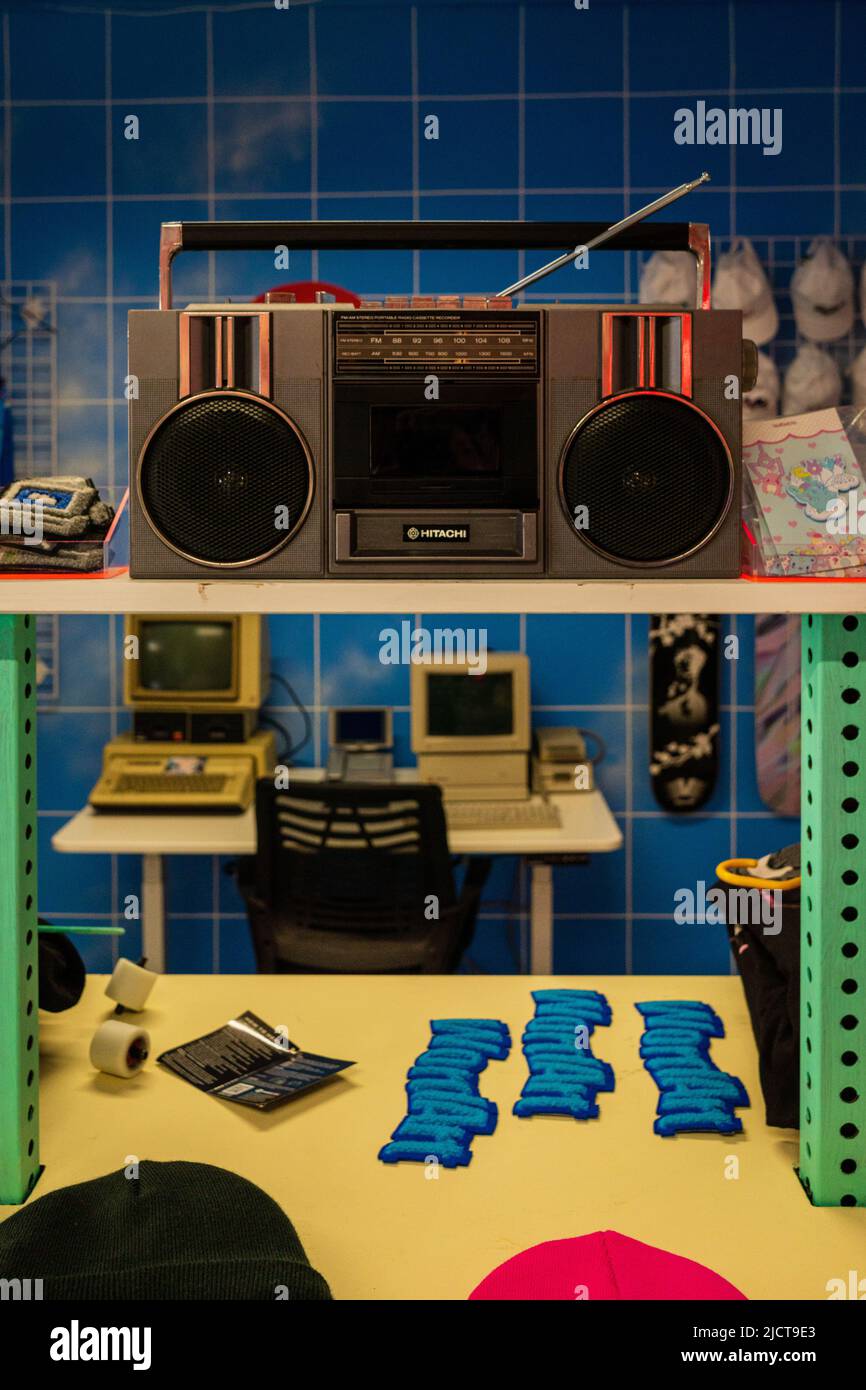 Retro 1980s Boombox Foto Stock
