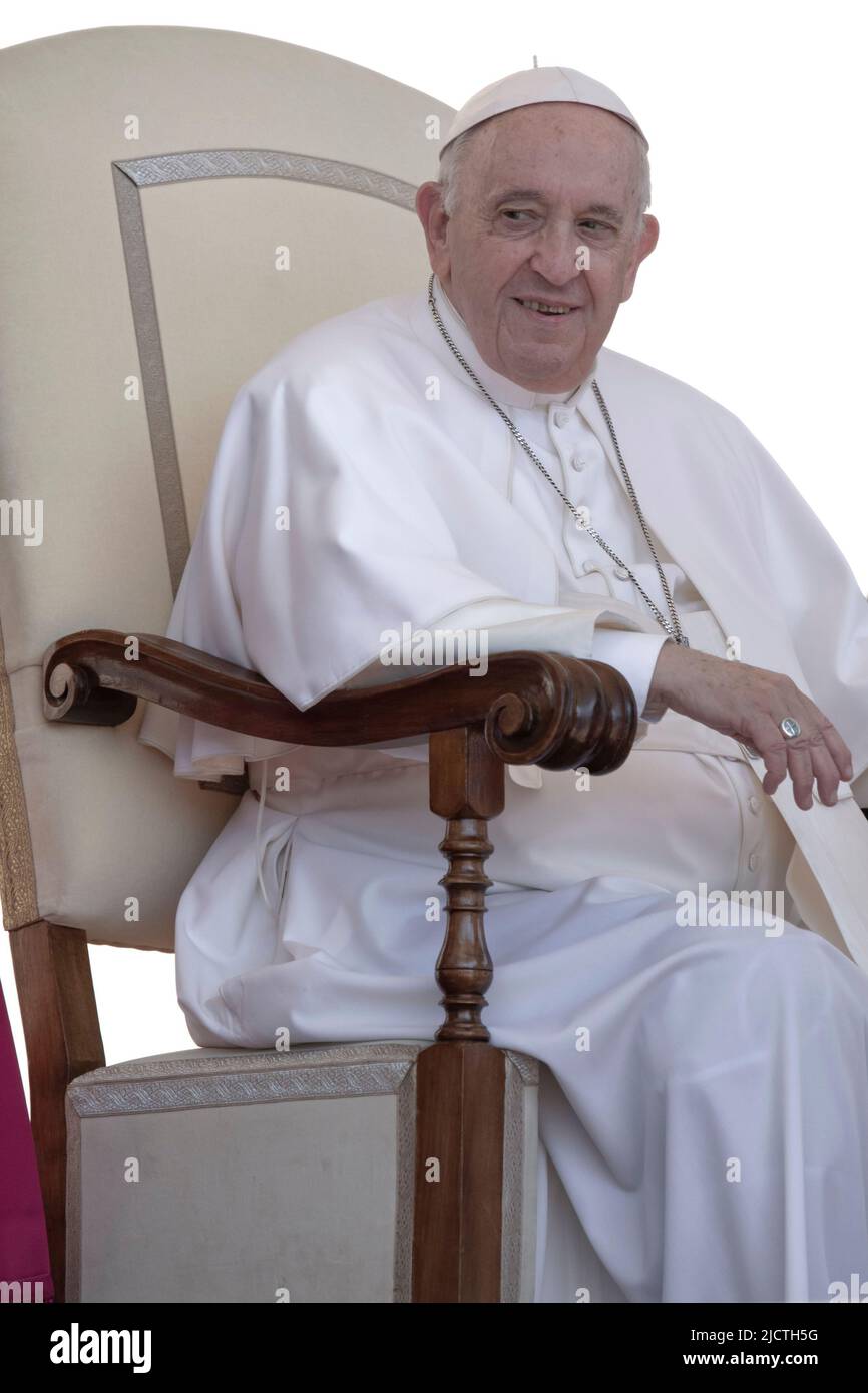 Città del Vaticano, Vaticano. 15 giugno 2022. Papa Francesco durante l'udienza generale settimanale in Piazza San Pietro. Credit: Maria Grazia Picciarella/Alamy Live News Foto Stock