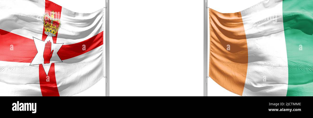 bandiera dell'irlanda e dell'irlanda del nord .unificazione dell'irlanda Foto Stock