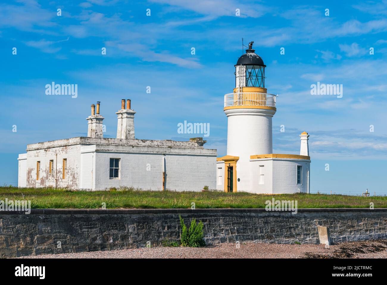 Faro di Chanonry sulla Black Isle, Chanonry Point, East Coast of Scotland, UK Foto Stock