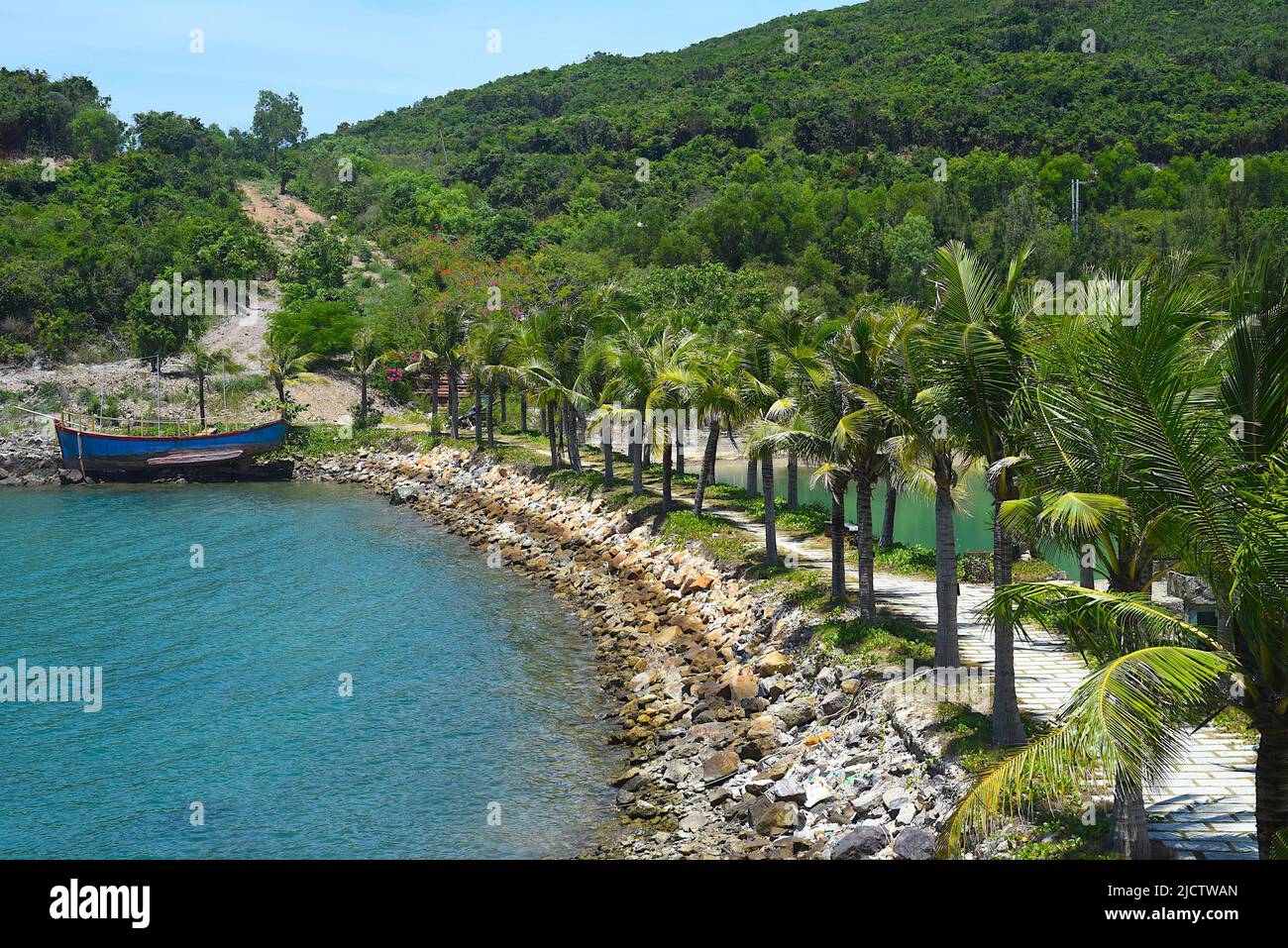 Paesaggio vietnamita su un'isola tropicale Foto Stock