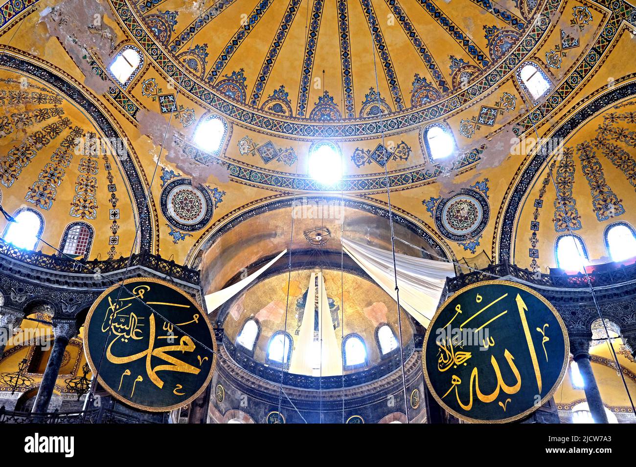 Interno della moschea di Hagia Sophia a Istanbul in Turchia Foto Stock