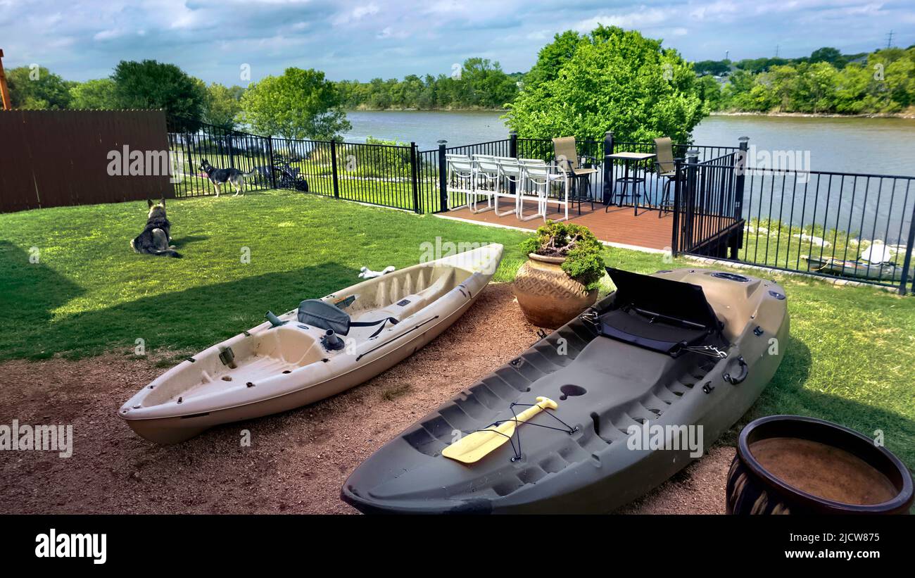 Vivere giù dal fiume in Texas. Foto Stock