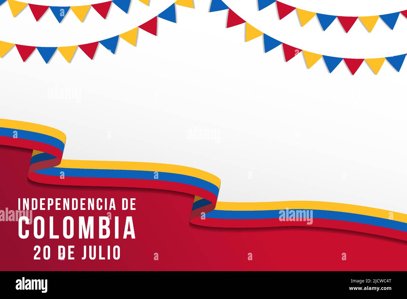 20 de julio colombia indipendenza giorno sfondo illustrazione con copyspace Illustrazione Vettoriale