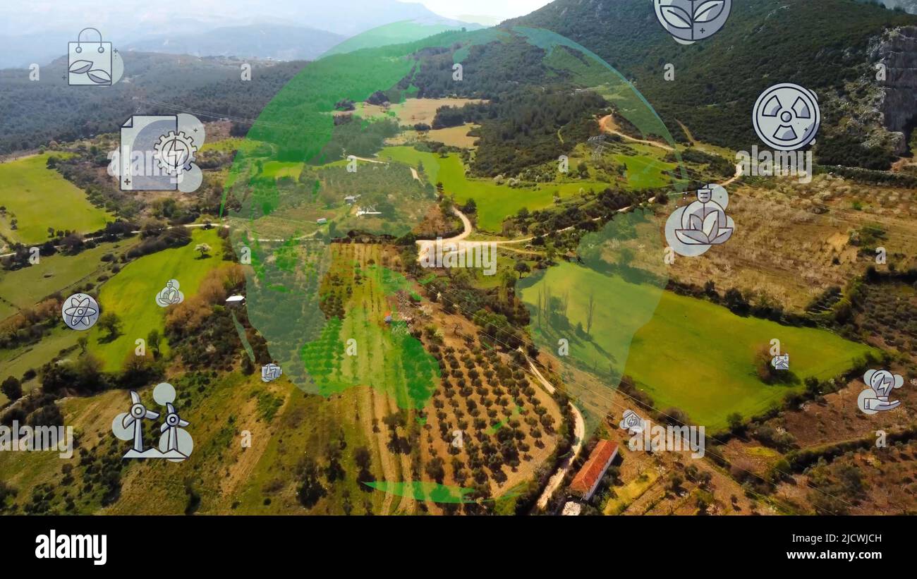 Concetto di tecnologia ambientale. Obiettivi di sviluppo sostenibile. SDG. Foto Stock