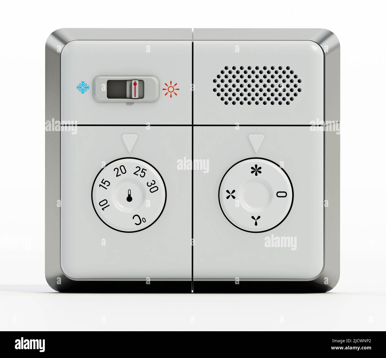 Pannello climatizzatore isolato su sfondo bianco. 3D illustrazione. Foto Stock