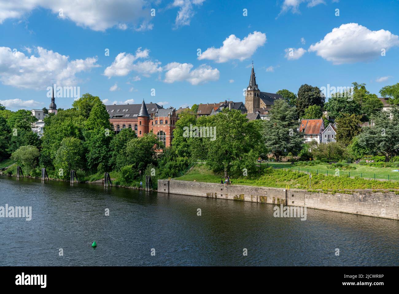 La città vecchia di Essen-Kettwig, sul fiume Ruhr, Essen NRW, Germania, Foto Stock