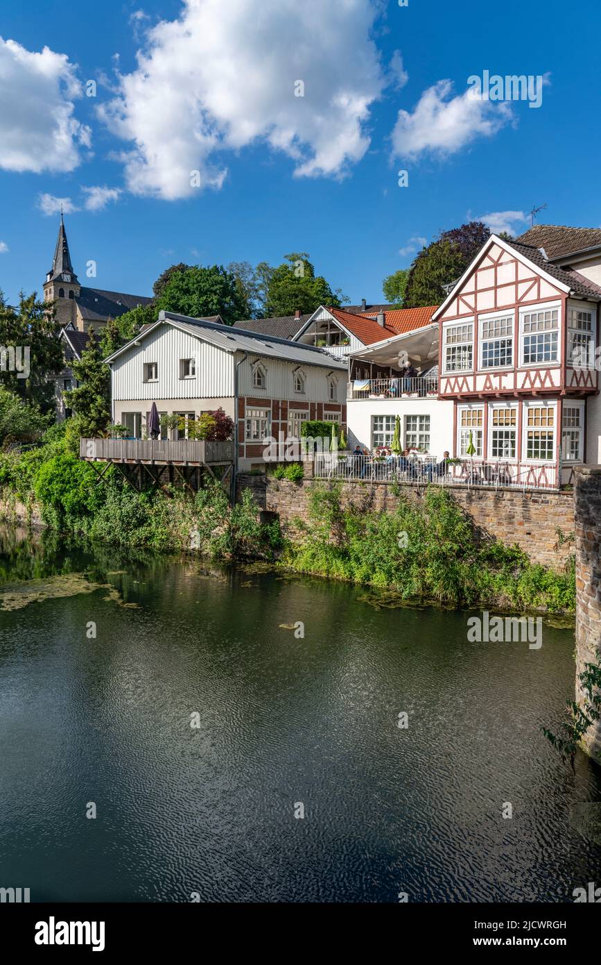 La città vecchia di Essen-Kettwig, Mühlengraben, Essen NRW, Germania, Foto Stock