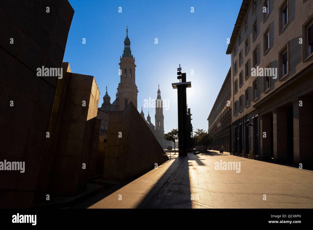 Plaza del Pilar, Saragozza, Aragona, Spagna, Europa Foto Stock