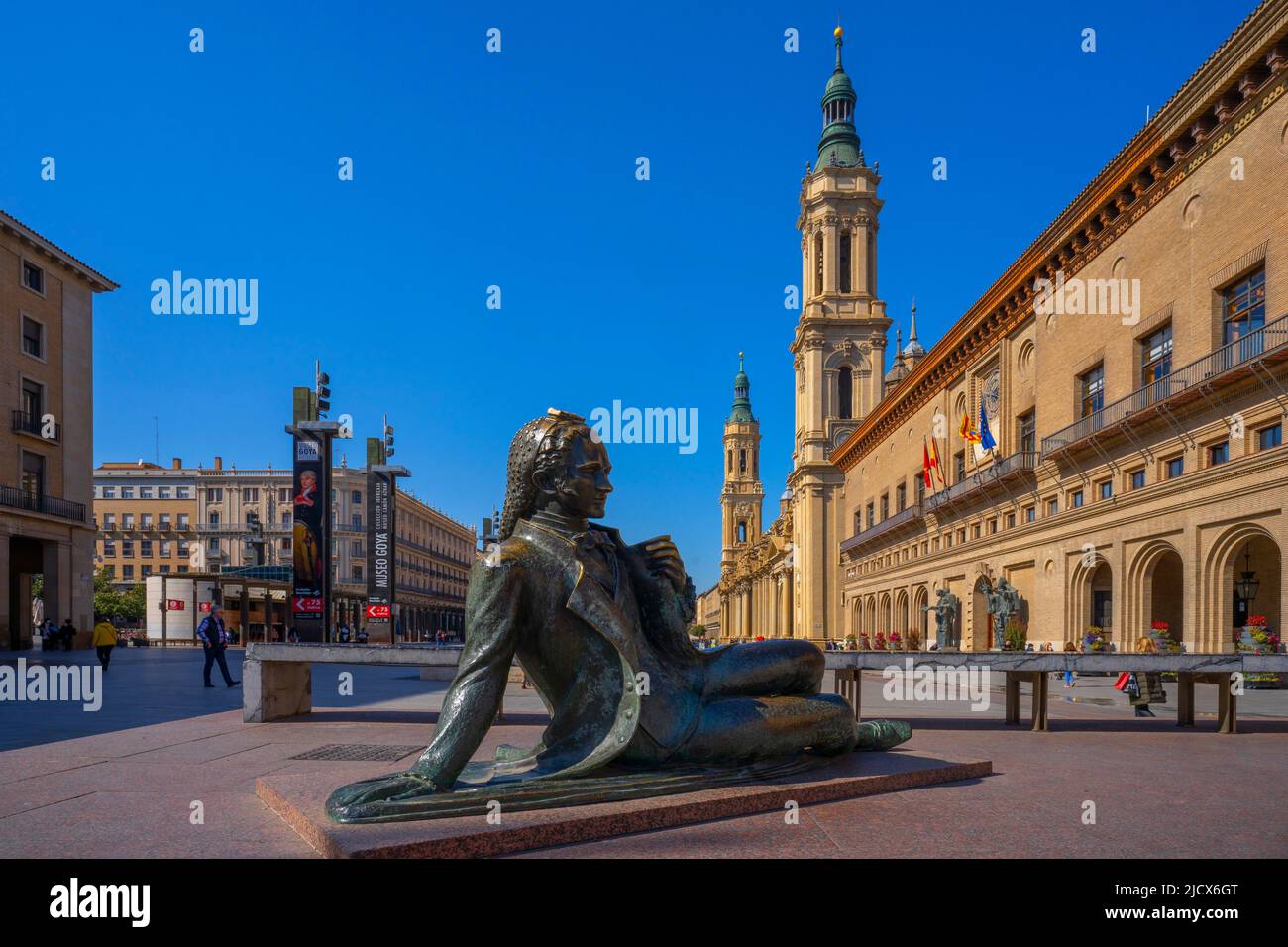 Plaza del Pilar, Saragozza, Aragona, Spagna, Europa Foto Stock