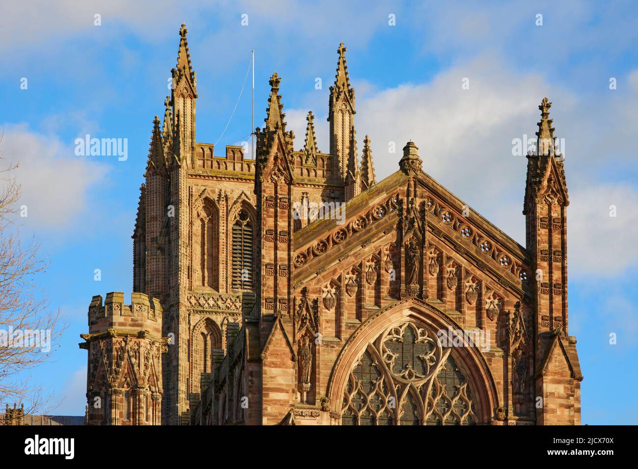 Hereford Cathedral, Hereford, Herefordshire, Inghilterra, Regno Unito, Europa Foto Stock