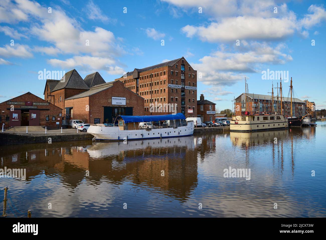 Gloucester Docks, Gloucester, Gloucestershire, Inghilterra, Regno Unito, Europa Foto Stock