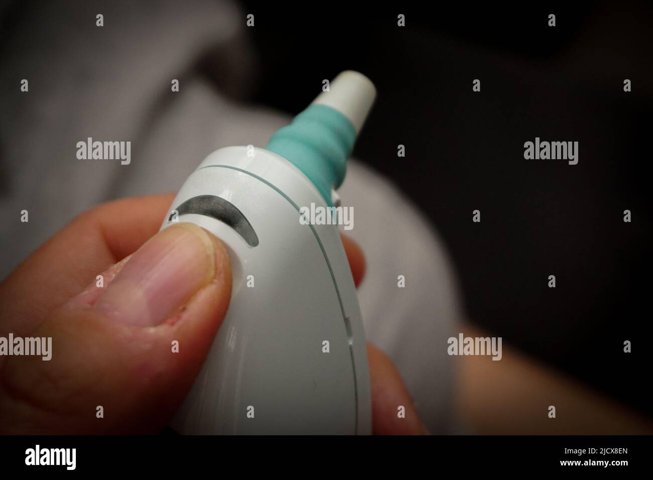 Vista ravvicinata del termometro per carrozzeria Foto Stock