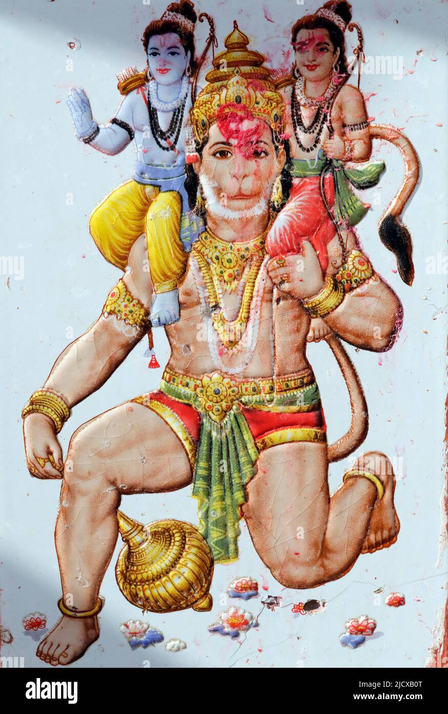 Hanuman, il dio della scimmia indù, Kathmandu, Nepal, Asia Foto Stock