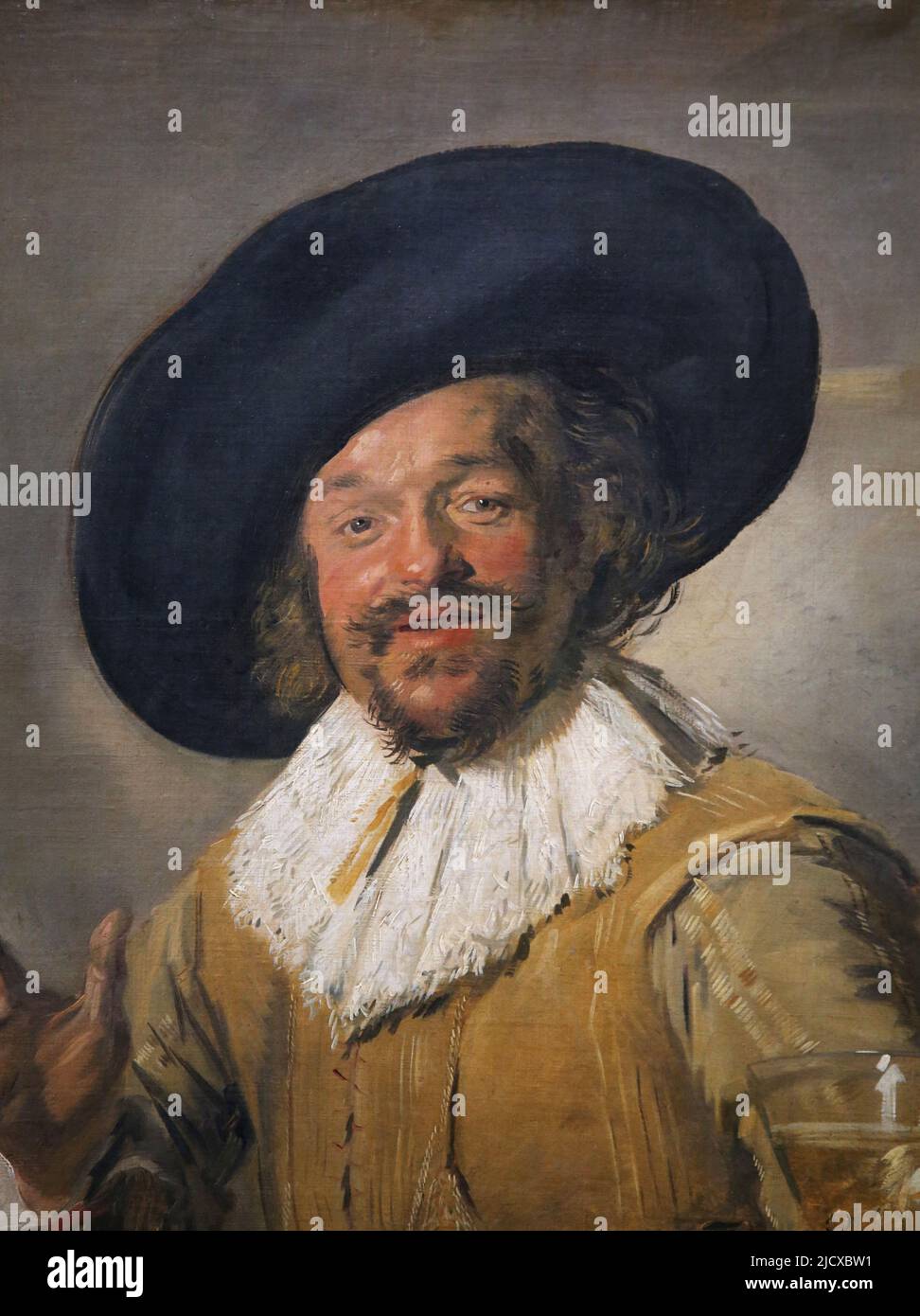 Un miliziano che Holding un Berkemeyer, conosciuto come il 'bevitore allegro' da Frans Hals (c.. 1582-1666). Olio su tela, c.. 1628-1630. Rijksmuseum. Amsterdam. Rete Foto Stock
