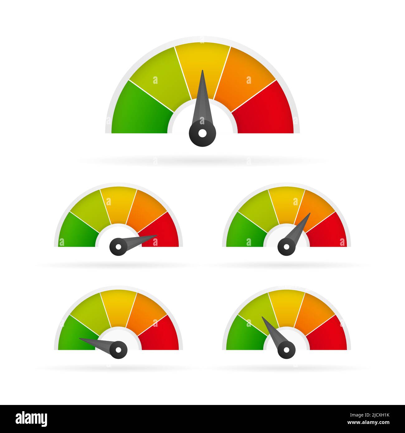 Tachimetro del punteggio di credito su sfondo bianco Illustrazione Vettoriale