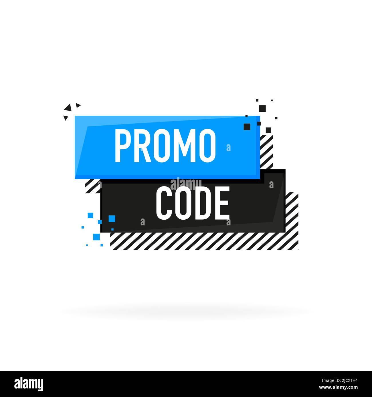Codice promozionale, codice coupon. Design vettoriale piatto Illustrazione Vettoriale