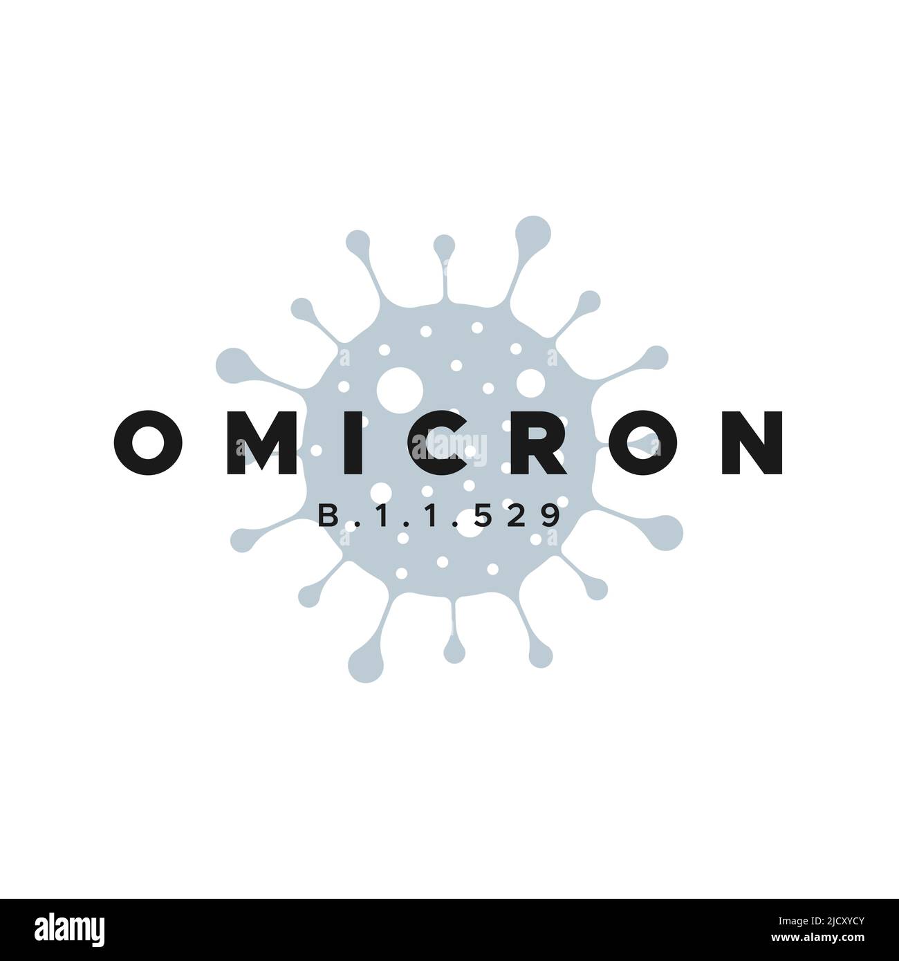 Banner Omicron variante. Sfondo minimalista. Codice 19. Illustrazione vettoriale, design piatto Illustrazione Vettoriale