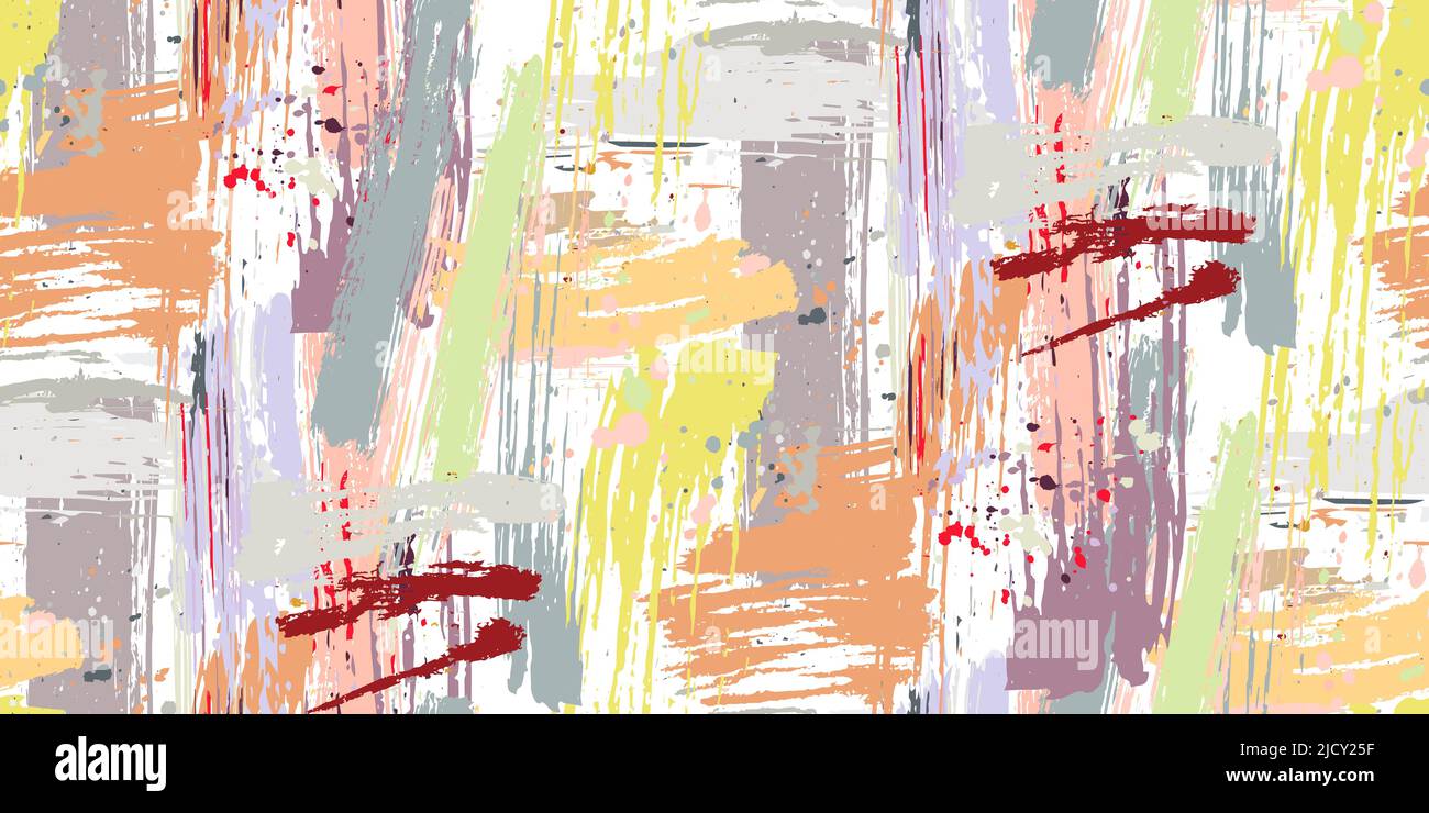 Set alla moda di colorate forme astratte dipinte a mano. Astratto texture geometrica senza giunture per sfondi, pagine web, texture di superficie, tessuti, esign wal Illustrazione Vettoriale