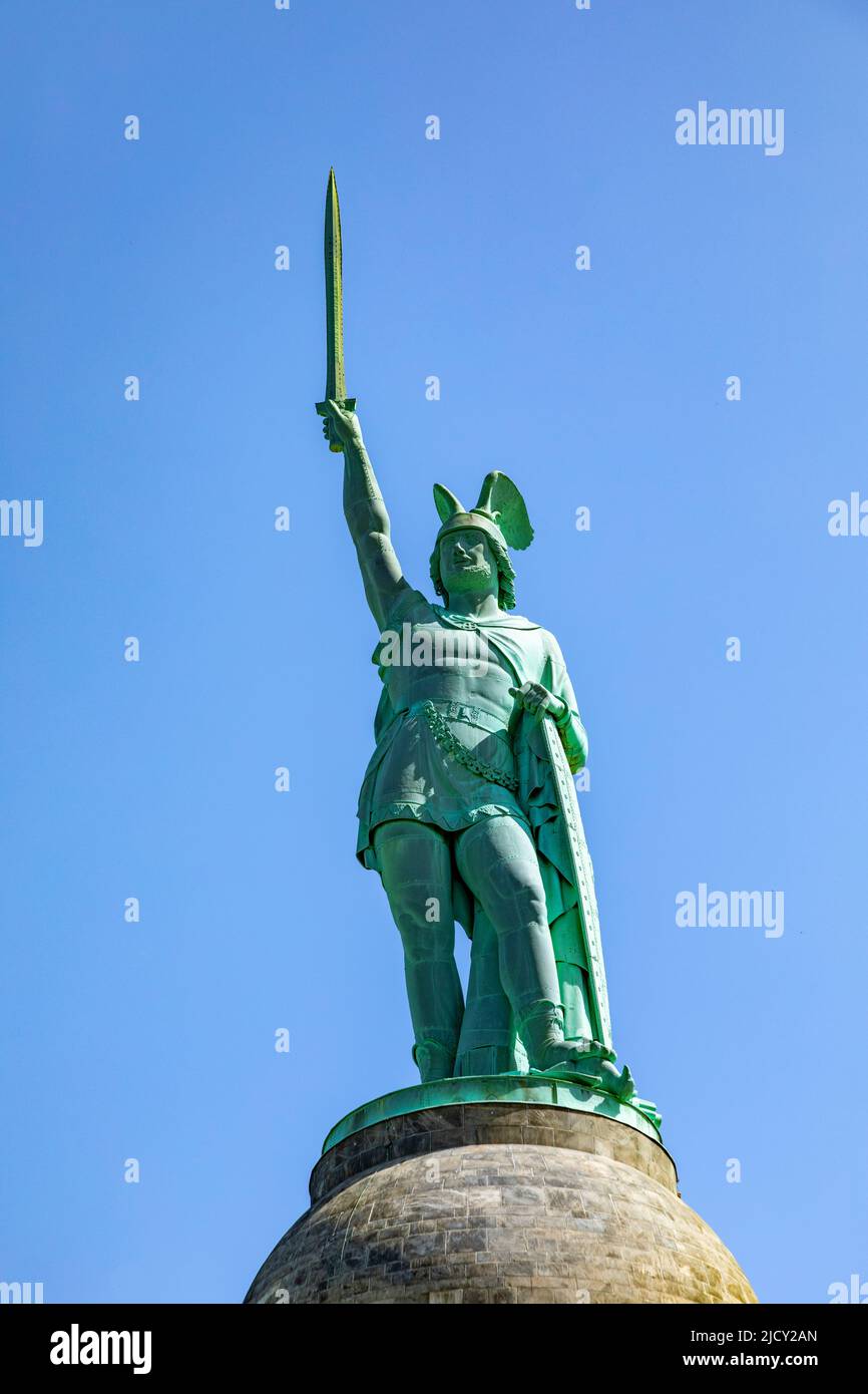 Monumento Arminius nella foresta di teutoburg in westfalia vicino a Detmold Hermannsdenkmal cheruscian, Germania Foto Stock