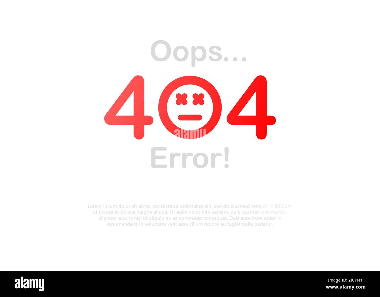 Pagina con un errore 404 nel popolare stile lineare. Il modello segnala che la pagina non è stata trovata Illustrazione Vettoriale