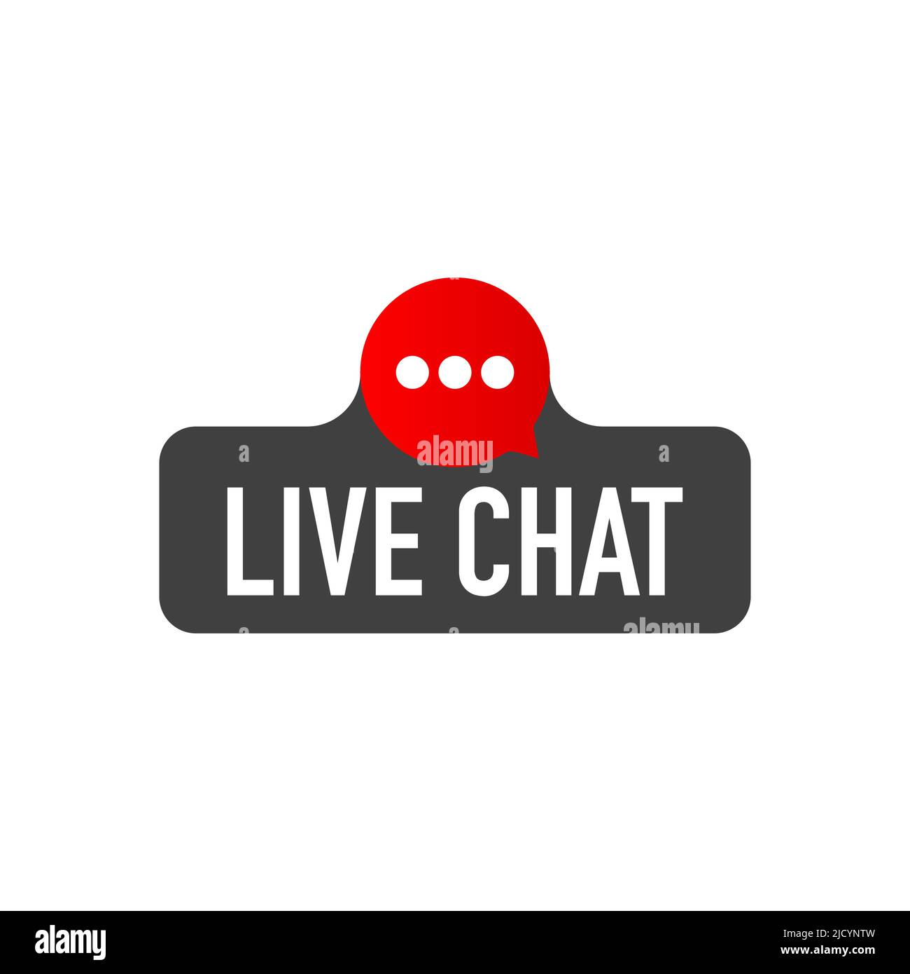 LIVE CHAT su etichetta fumetto su sfondo bianco. Illustrazione Vettoriale
