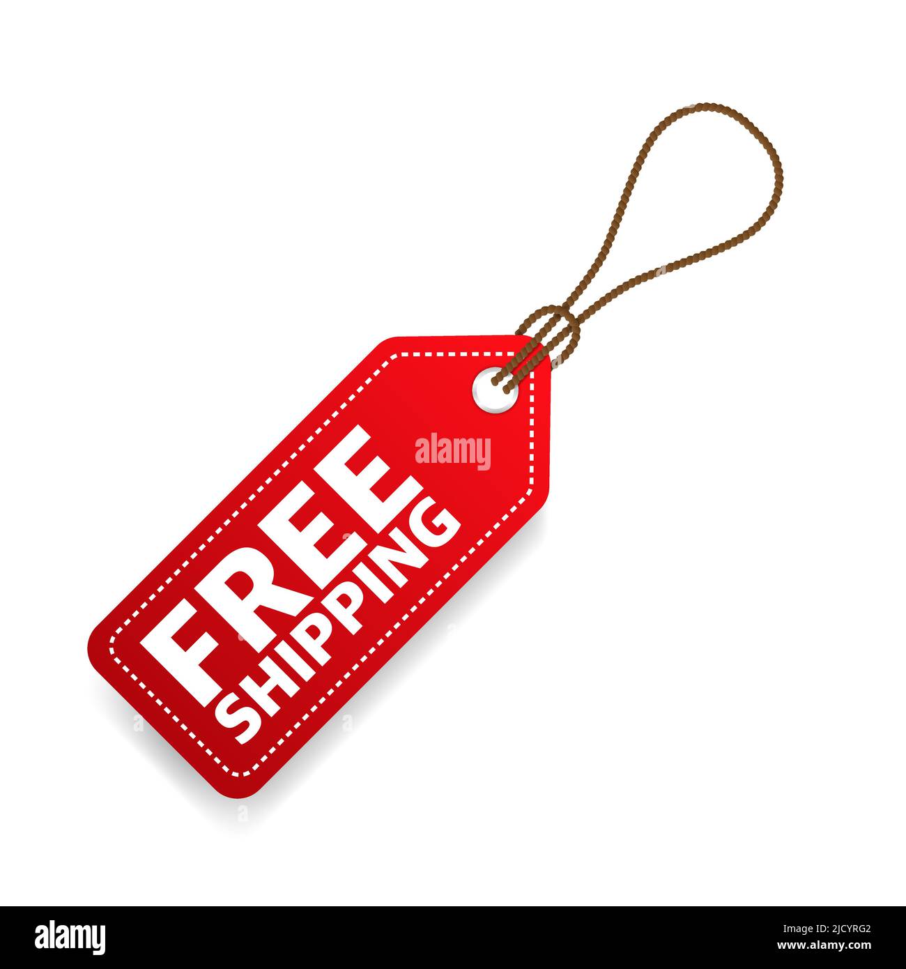 Prezzo di spedizione gratuito teg. Etichetta rossa di spedizione gratuita. Illustrazione Vettoriale