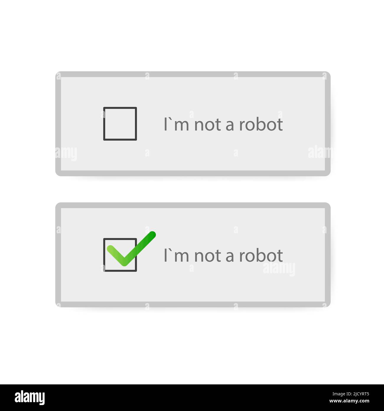CAPTCHA non sono un codice di computer vettore robot. Illustrazione Vettoriale