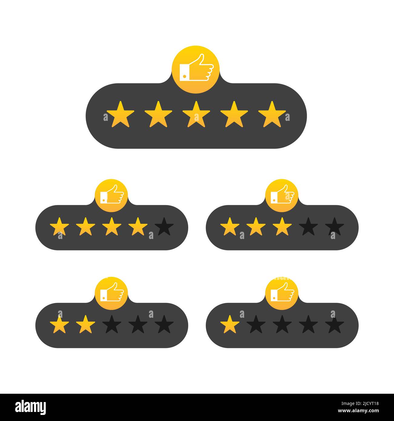 Stelle di valutazione su sfondo bianco. Illustrazione vettoriale. Illustrazione Vettoriale