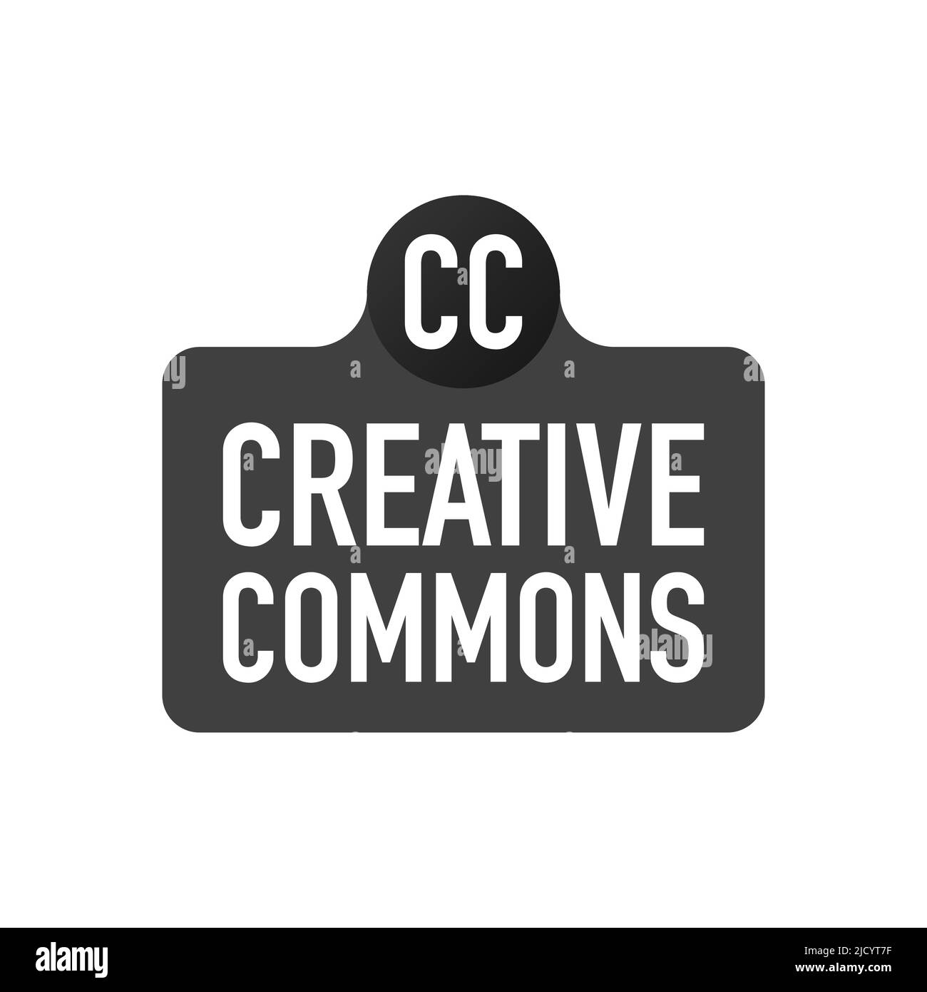 Cartello per la gestione dei diritti Creative commons con icona circolare CC. Illustrazione vettoriale. Illustrazione Vettoriale