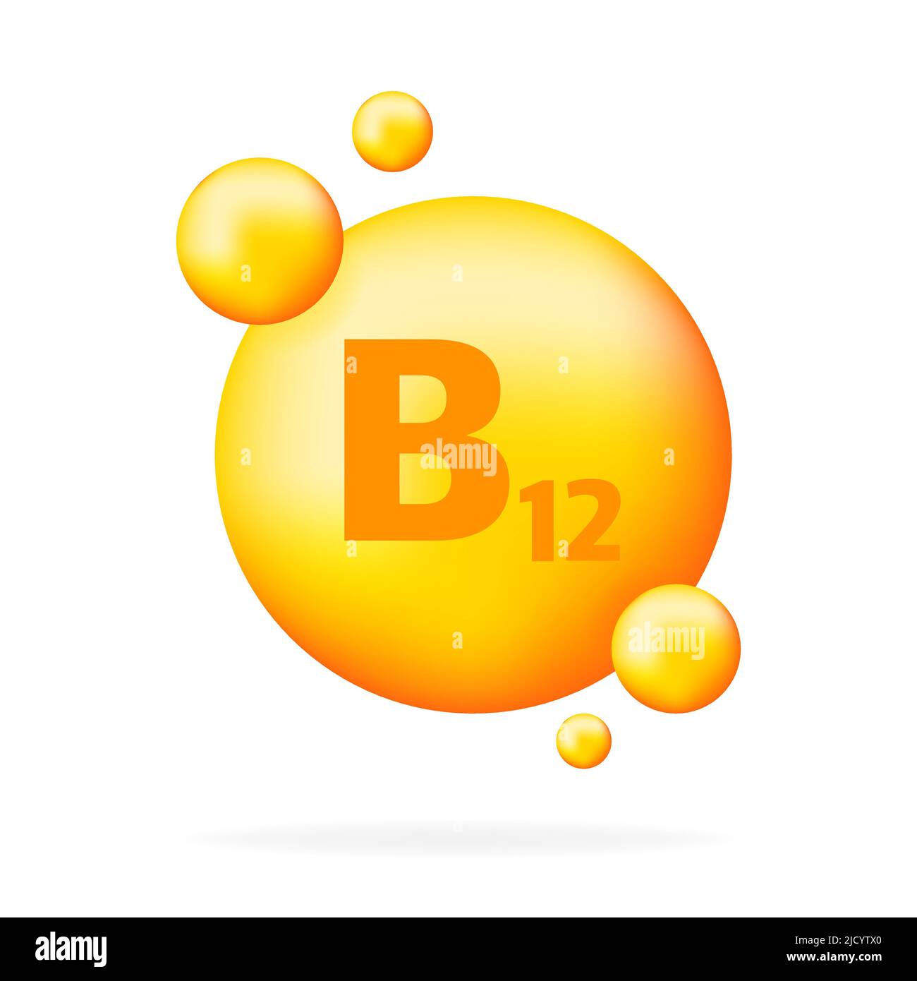 Vitamina B12. Icona della capsula della pillola della goccia della vitamina della niacina. Illustrazione Vettoriale