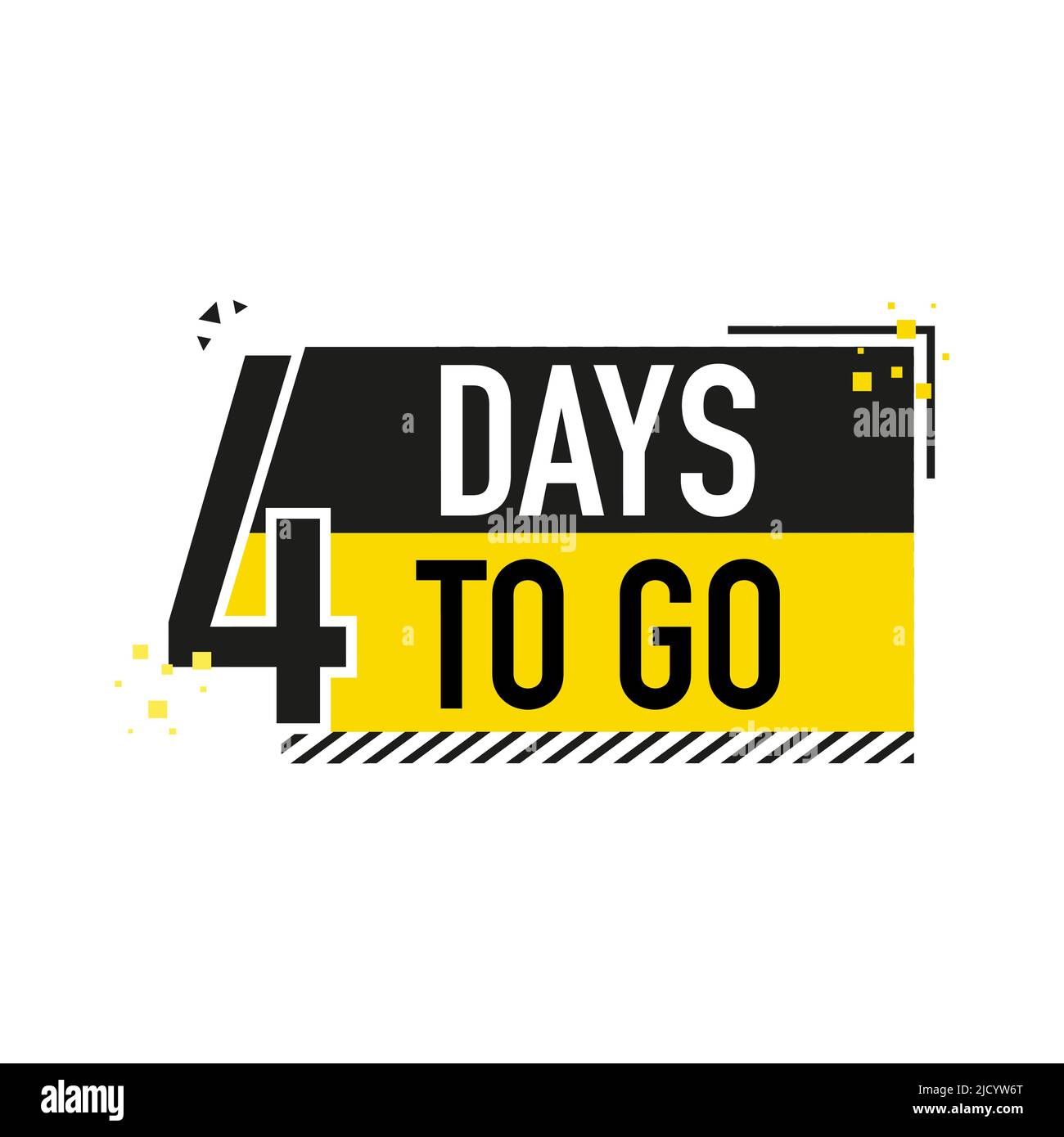 Poster 4 giorni per andare in stile piatto. Illustrazioni vettoriali per la gestione del tempo. Illustrazione Vettoriale