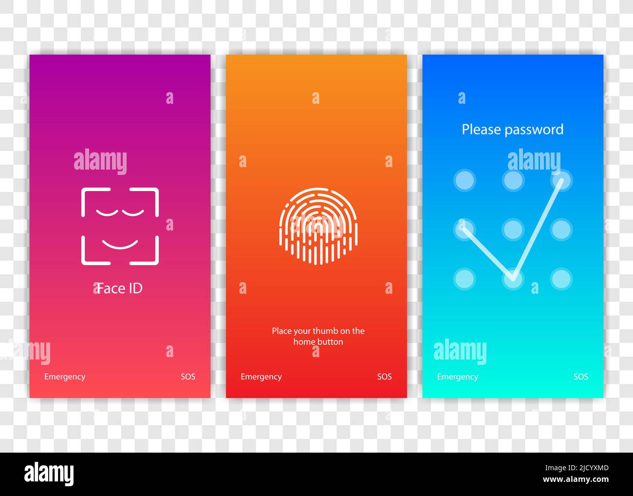 Blocco schermo. Interfaccia PInterface per bloccare la schermata o immettere le pagine delle password. Illustrazione vettoriale. Illustrazione Vettoriale