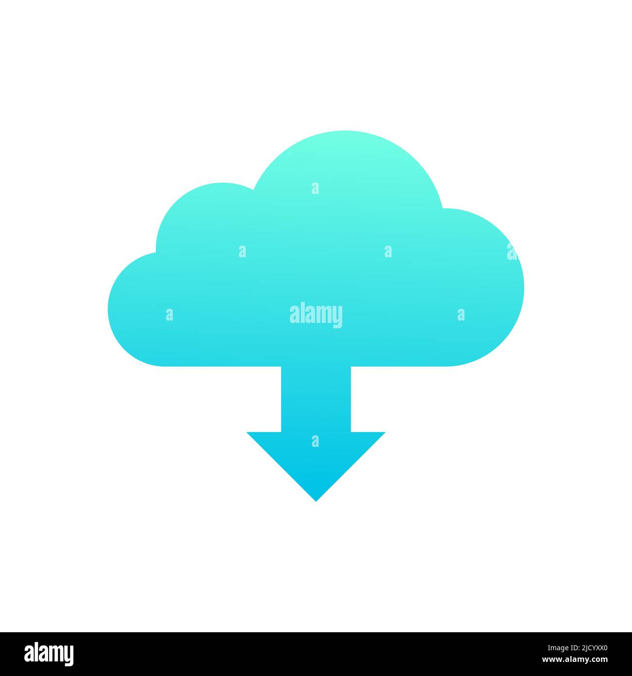 Icona di download. Simbolo di carico. Illustrazione vettoriale in stile piatto. Illustrazione Vettoriale