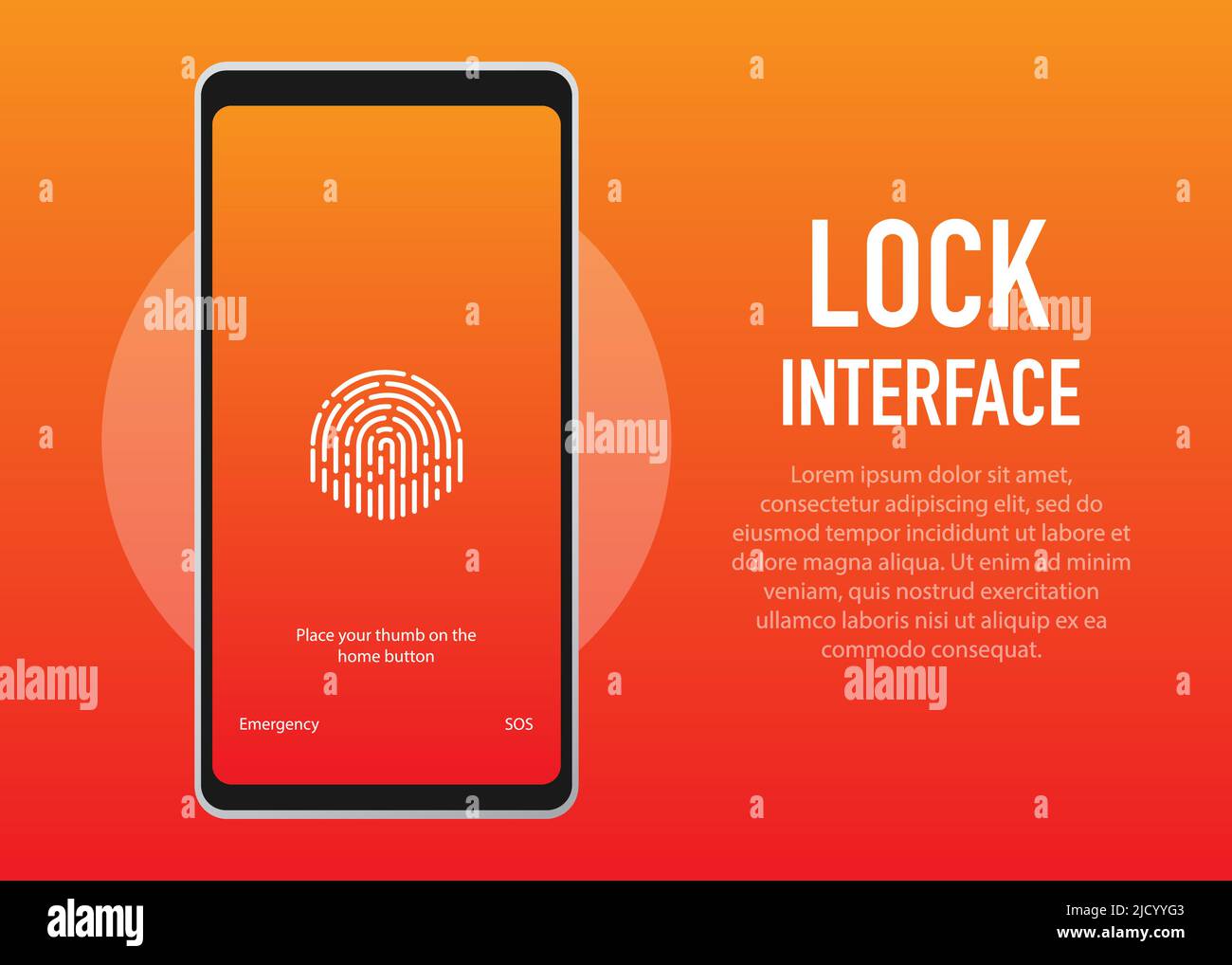 Blocco schermo. Interfaccia PInterface per bloccare la schermata o immettere le pagine delle password. Illustrazione vettoriale. Illustrazione Vettoriale