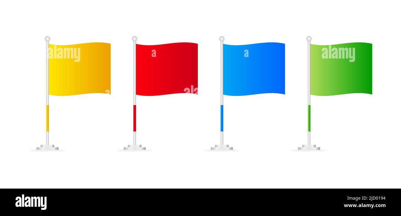 Flag e banner di inizio finitura per il concept design. Concetto di illustrazione. Illustrazione vettoriale. Illustrazione Vettoriale