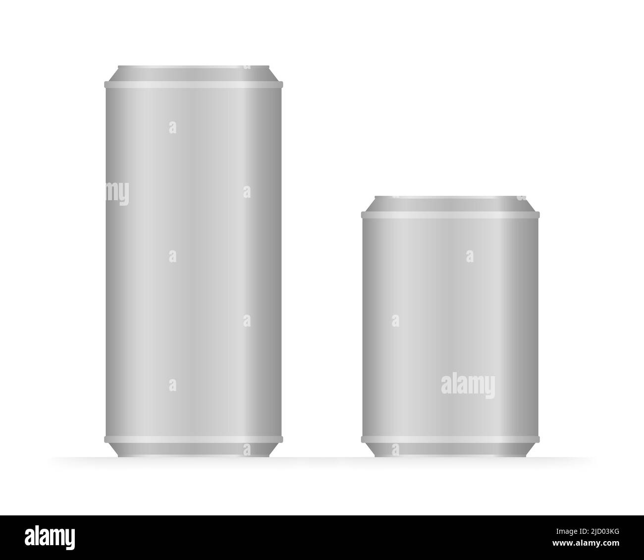 Lattine di alluminio con gocce d'acqua. Lattine metalliche per birra, soda. Mockup vettoriale, vuoto con spazio di copia Illustrazione Vettoriale