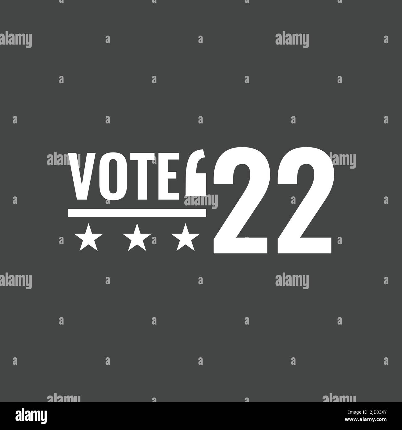 2022 Design delle elezioni di metà mandato con l'icona Red White Blue Vote Illustrazione Vettoriale