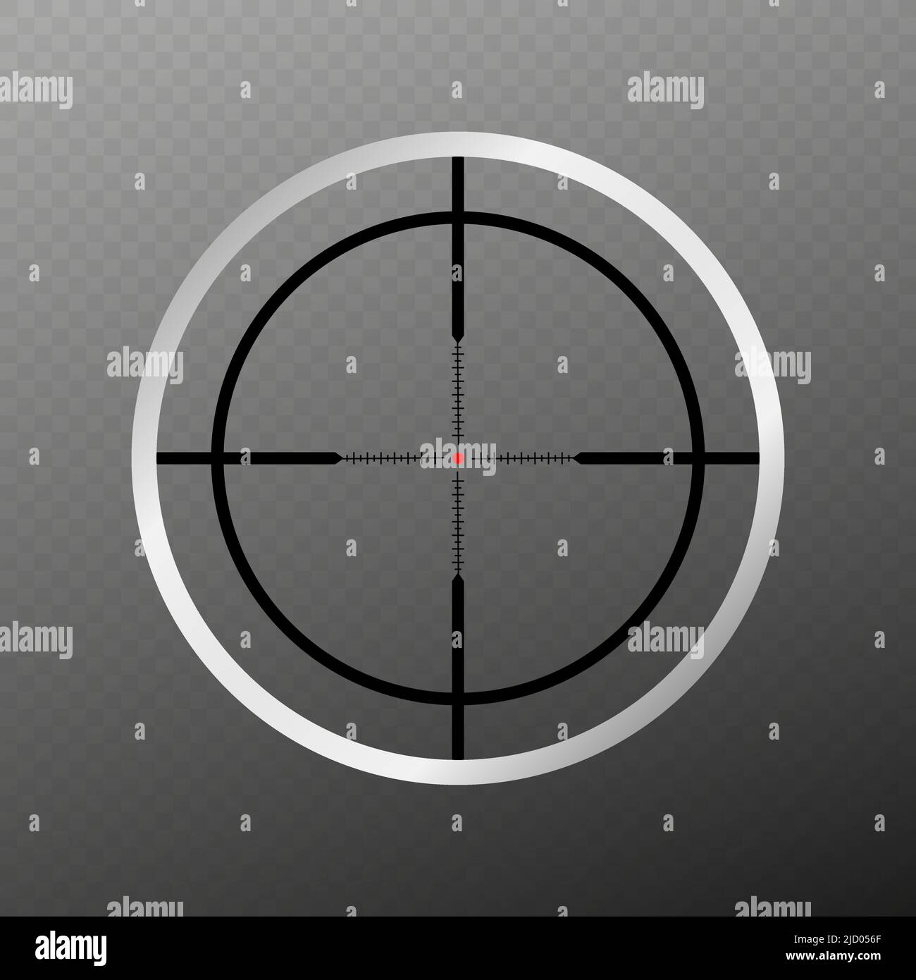 Croce Sniper Scope. Mirino ottico a fucile isolato su sfondo trasparente. Illustrazione vettoriale. Illustrazione Vettoriale