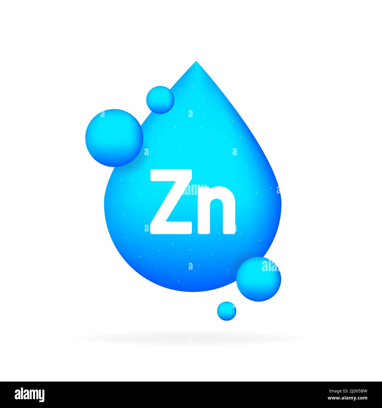 Icona della capsula di pillola blu minerale brillante. Zn Zink. Illustrazione Vettoriale