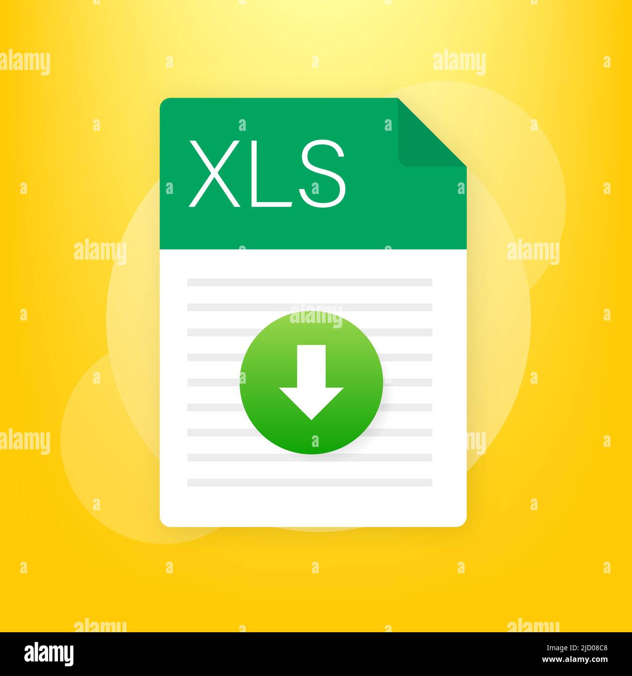 Icona del file XLS. Tipo di documento foglio di calcolo. Illustrazione grafica dal design moderno e piatto. Icona Vector XLS. Illustrazione Vettoriale