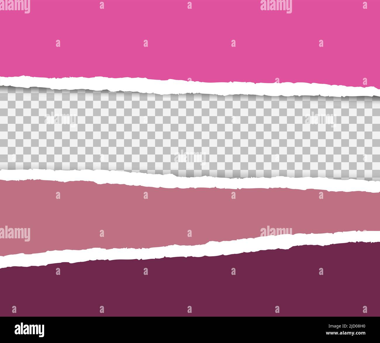 Sfondo grigio con spazio di copia e margine della carta strappato. Illustrazione vettoriale. Illustrazione Vettoriale