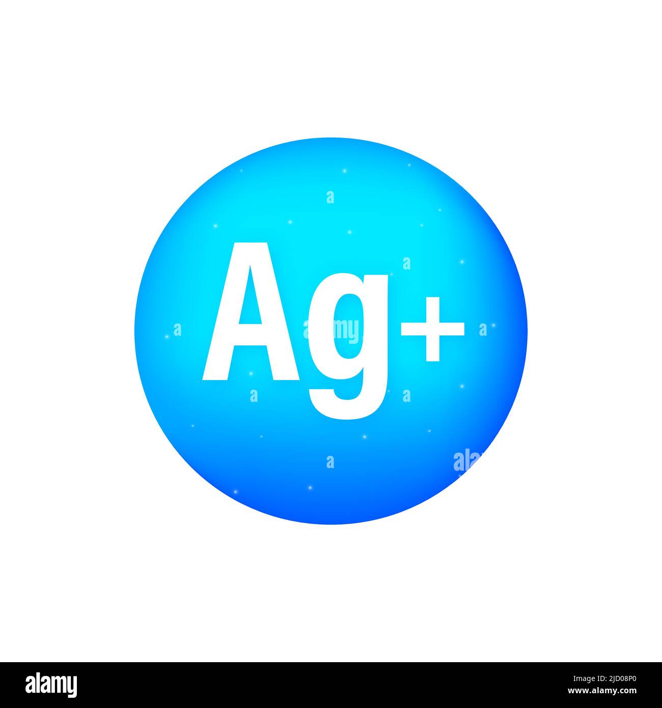 Icona con argentum blu su sfondo bianco. Illustrazione vettoriale isolata. Elemento di disegno vettoriale. Illustrazione Vettoriale